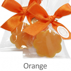 Sheep milk soap flower 20g, in a cellophane, Orange 