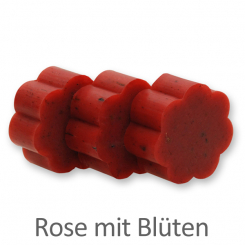 Schafmilchseife Blume mini 20g, Rose mit Blüten 