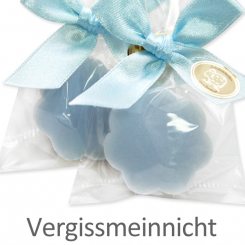 Sheep milk soap flower 20g, in a cellophane, Forget-Me-Not 