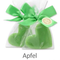 Sheep milk soap heart midi 23g, in a cellophane, Apple 