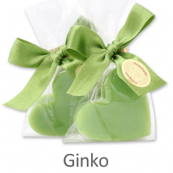 Sheep milk soap heart midi 23g, in a cellophane, Ginko 