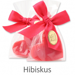 Sheep milk soap heart midi 23g, in a cellophane, Hibiscus 