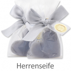 Sheep milk soap heart midi 23g, in a cellophane, Soap for men 