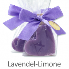 Sheep milk soap heart midi 23g, in a cellophane, Lavender lime 