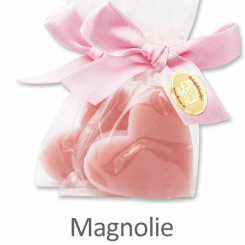 Sheep milk soap heart midi 23g, in a cellophane, Magnolia 