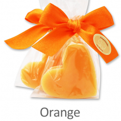 Sheep milk soap heart midi 23g, in a cellophane, Orange 