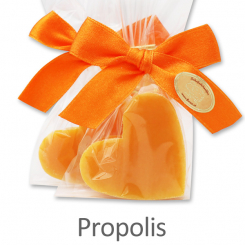 Sheep milk soap heart midi 23g, in a cellophane, Propolis 