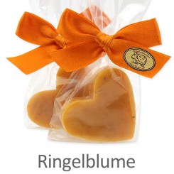 Sheep milk soap heart midi 23g in cellophane, Marigold 