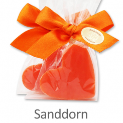 Sheep milk soap heart midi 23g, in a cellophane, Sea buckthorn 