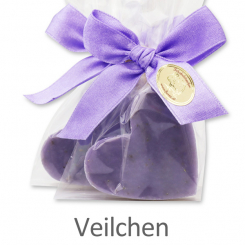 Sheep milk soap heart midi 23g, in a cellophane, Violet 