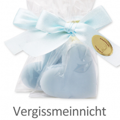 Sheep milk soap heart midi 23g, in a cellophane, Forget-me-not 