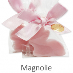 Schafmilchseife Hase mini flach 20g, in Cello, Magnolie 