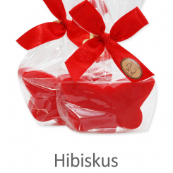 Sheep milk soap butterfly 38g, in a cellophane, Hibiscus 
