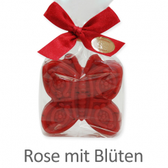 Sheep milk soap butterfly 60g, in a cellophane, Rose with petals 