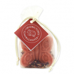 Sheep milk soap butterfly 60g, with rose petals in organza, Rose with petals 