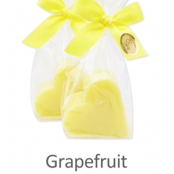 Sheep milk soap heart 65g, in a cellophane, Grapefruit 