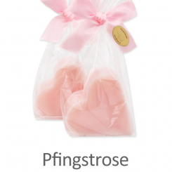 Schafmilchseife Herz midi plus 65g, in Cello, Pfingstrose 