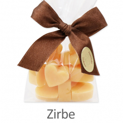 Sheep milk soap heart 10x2g, in a cellophane, Swiss pine 