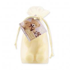 Sheep milk soap teddy bear big 120g, "Für Dich" in organza, Classic 