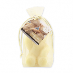 Sheep milk soap teddy bear big 120g, "Dankeschön" in organza, Classic 