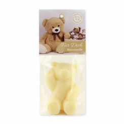 Sheep milk soap teddy bear big 120g, "Für Dich" in a cellophane, Classic 
