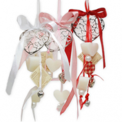 Schafmilchseife Herz mini 2x8g hängend, dekoriert mit Herz, Classic 