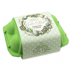Sheep milk soap Easteregg 61g "Frohe Ostern" in an egg carton, classic/verbena 