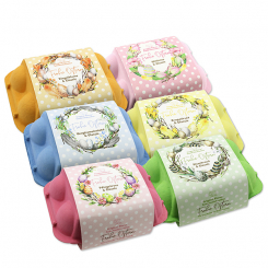 Schafmilchseifen Ostereier 61g "Frohe Ostern" im Eierkarton, sortiert 