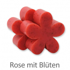 Schafmilchseife Margerite mittel 78g, Rose mit Blüten 