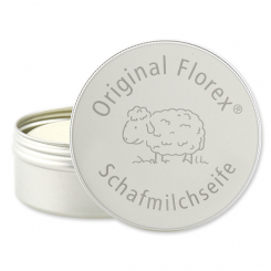 Sheep milk soap round 100g in a box with laser engraving, Classic 