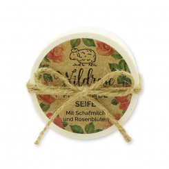 Sheep milk soap round 100g in a box "feel-good time", Wild rose 