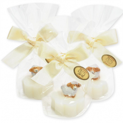 Sheep milk soap flower 20g, decorated with a sheep in a cellophane, Classic 