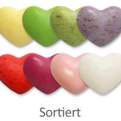 Sheep milk soap heart round 30g, sorted 