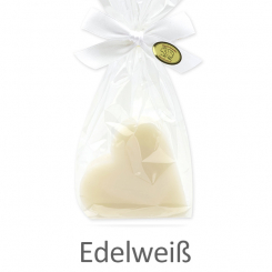 Schafmilchseife Herz groß 85g in Cello, Edelweiß 