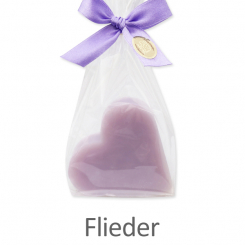 Sheep milk soap heart 85g, in a cellophane, Lilac 