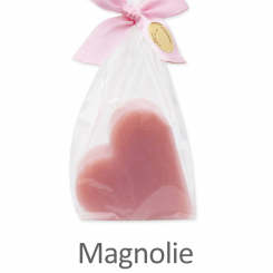 Sheep milk soap heart 85g, in a cellophane, Magnolia 