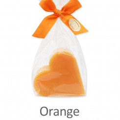 Sheep milk soap heart 85g, in a cellophane, Orange 