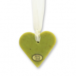 Schafmilchseife Herz groß 85g hängend, Eisenkraut 