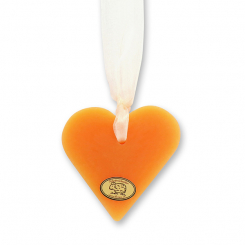 Schafmilchseife Herz groß 85g hängend, Orange 