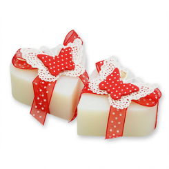 Sheep milk soap heart 85g, decorated with a butterfly, Classic 