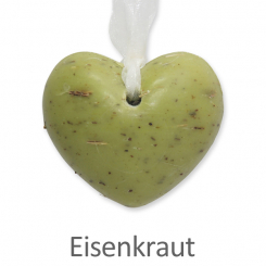 Sheep milk soap heart round 60g, hanging with organca, Verbena 