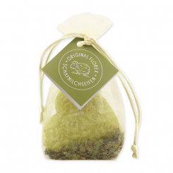 Sheep milk soap heart florex 80g, decorated with verbena-herbs in organza, Verbena 