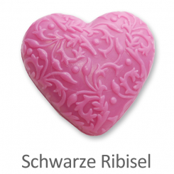 Schafmilchseife Herz Florex 80g, schwarze Ribisel 