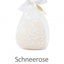 Schafmilchseife Herz Florex 80g, in Cello, Schneerose 