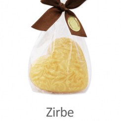 Schafmilchseife Herz 80g, in Cello, Zirbe 
