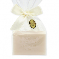 Vegan oil soap 100g in a cellophane bag, Coconut milk 