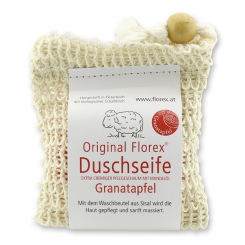 Duschseife mit Schafmilch rund 100g im Waschbeutel, Granatapfel 