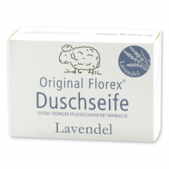 Duschseife mit Schafmilch eckig 100g in Papierschachtel, Lavendel 