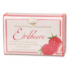 Schafmilchseife eckig 100g klassisch, Erdbeere 