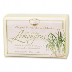 Schafmilchseife eckig 100g klassisch, Lemongras mit Kräuter 